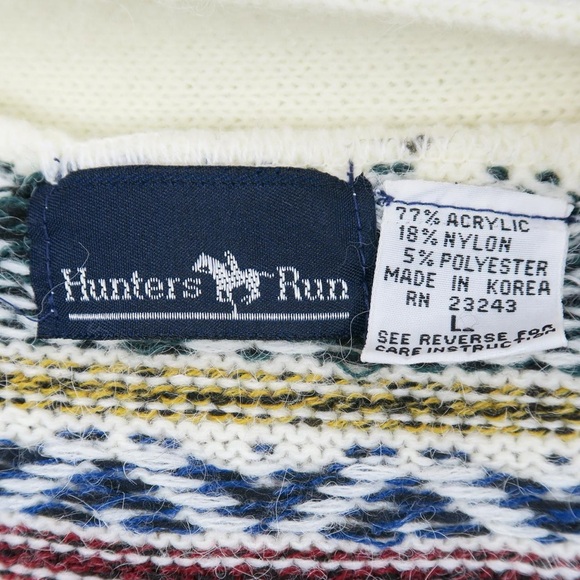 Vintage 80s Rainbow Fair Isle Cardigan Sweater - Picture 6 of 6